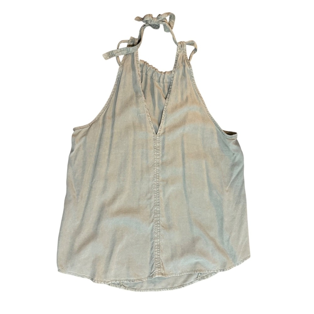 Cloth &‎ Stone Sage Green Halter Tank Top V-Neck Relaxed Fit Large